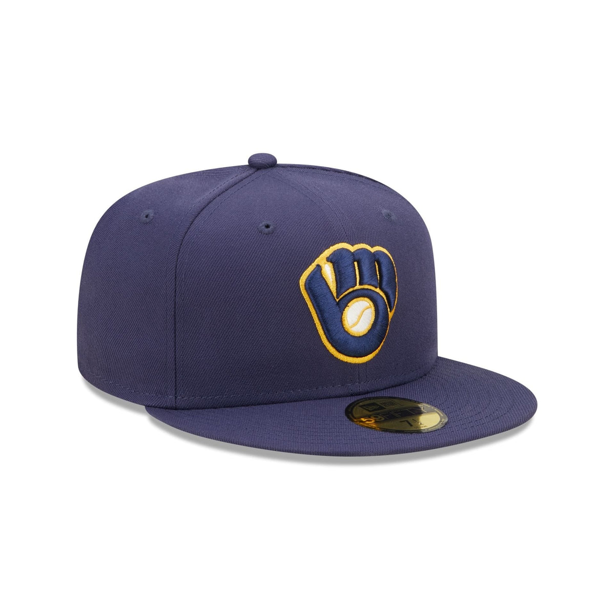 Milwaukee Brewers MLB AC Perf 59FIFTY Fitted New Era Blue Official Team Hat Sports Fan Cap Official MLB Team Hat Baseball Fan Cap