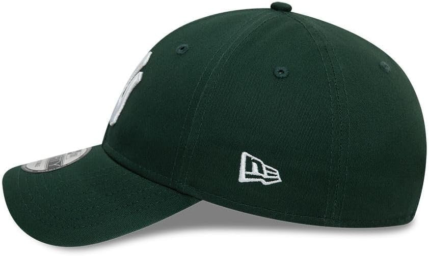 New York Yankees MLB League Essential 9FORTY Strapback New Era Dark Green White Official Team Hat Sports Fan Cap Official MLB Team Hat Baseball Fan Ca