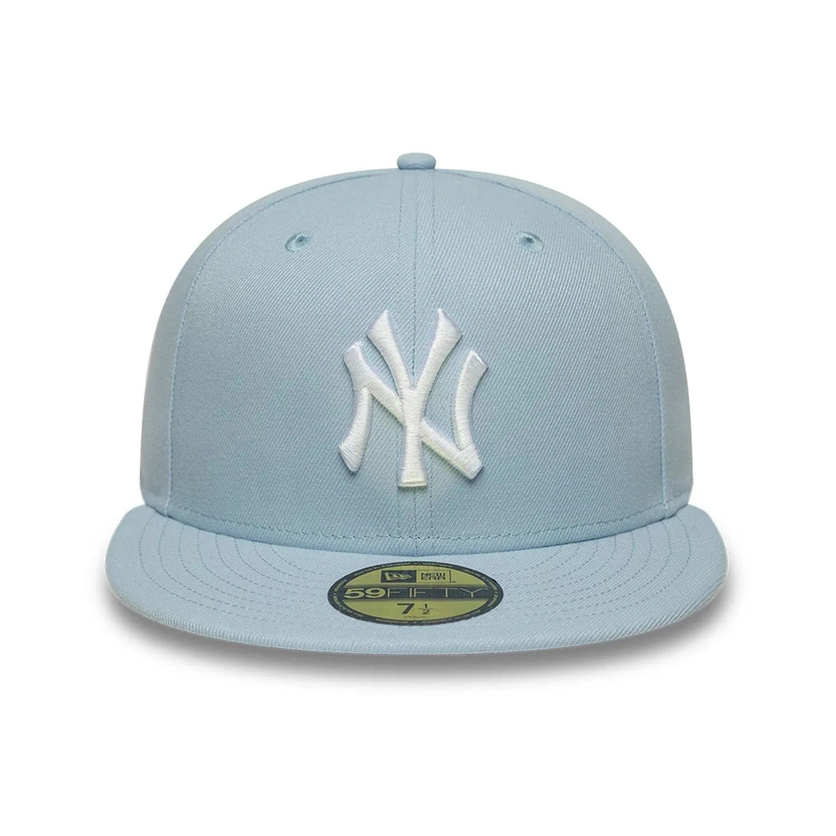 New York Yankees MLB League Essential 59FIFTY Fitted Cap New Era Light Blue Official Team Hat Sports Fan Cap Official MLB Team Hat Baseball Fan Cap