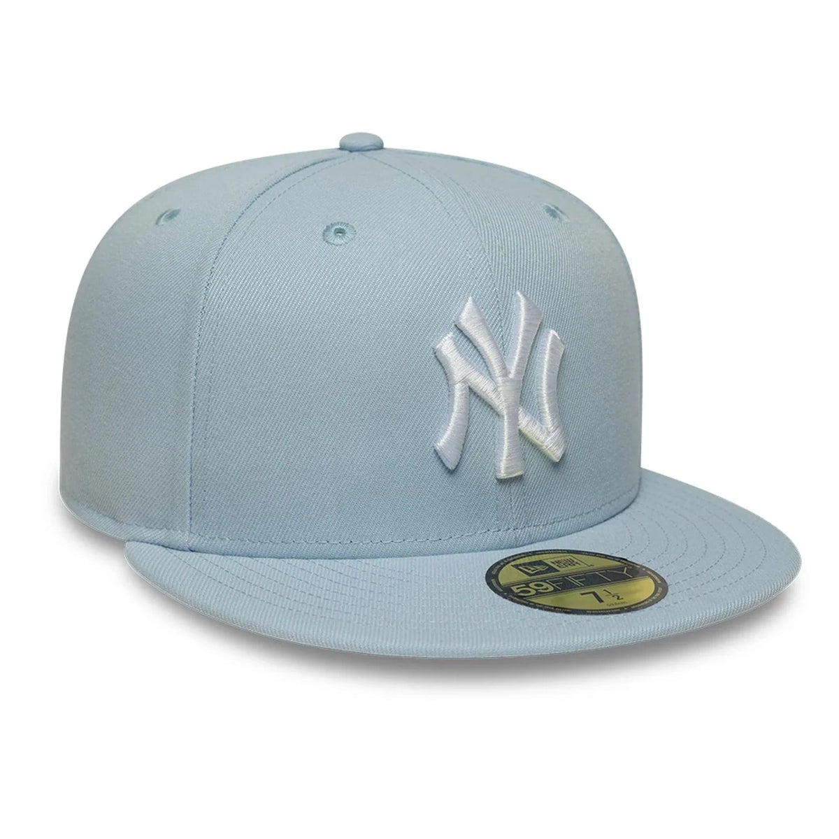 New York Yankees MLB League Essential 59FIFTY Fitted Cap New Era Light Blue Official Team Hat Sports Fan Cap Official MLB Team Hat Baseball Fan Cap