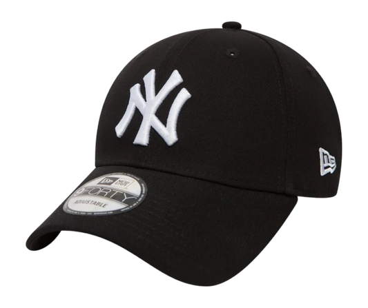 New York Yankees MLB League Essential 9FORTY Strapback New Era Black White Official Team Hat Sports Fan Cap Official MLB Team Hat Baseball Fan Cap