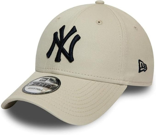 New York Yankees MLB League Essential 9FORTY Strapback New Era Stone Black Official Team Hat Sports Fan Cap Official MLB Team Hat Baseball Fan Cap