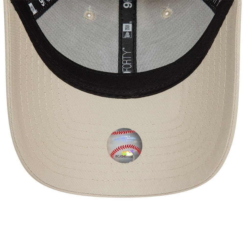 New York Yankees MLB League Essential 9FORTY Strapback New Era Stone White Official Team Hat Sports Fan Cap Official MLB Team Hat Baseball Fan Cap