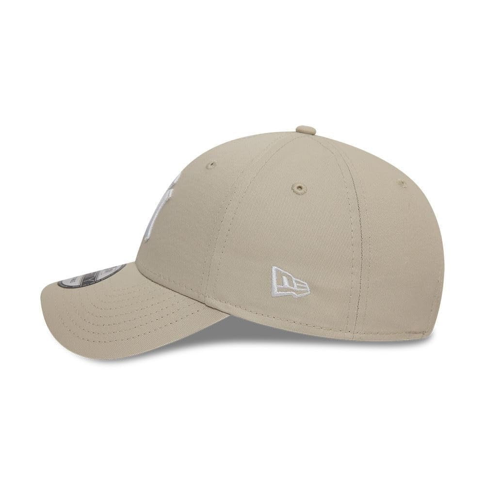 New York Yankees MLB League Essential 9FORTY Strapback New Era Stone White Official Team Hat Sports Fan Cap Official MLB Team Hat Baseball Fan Cap