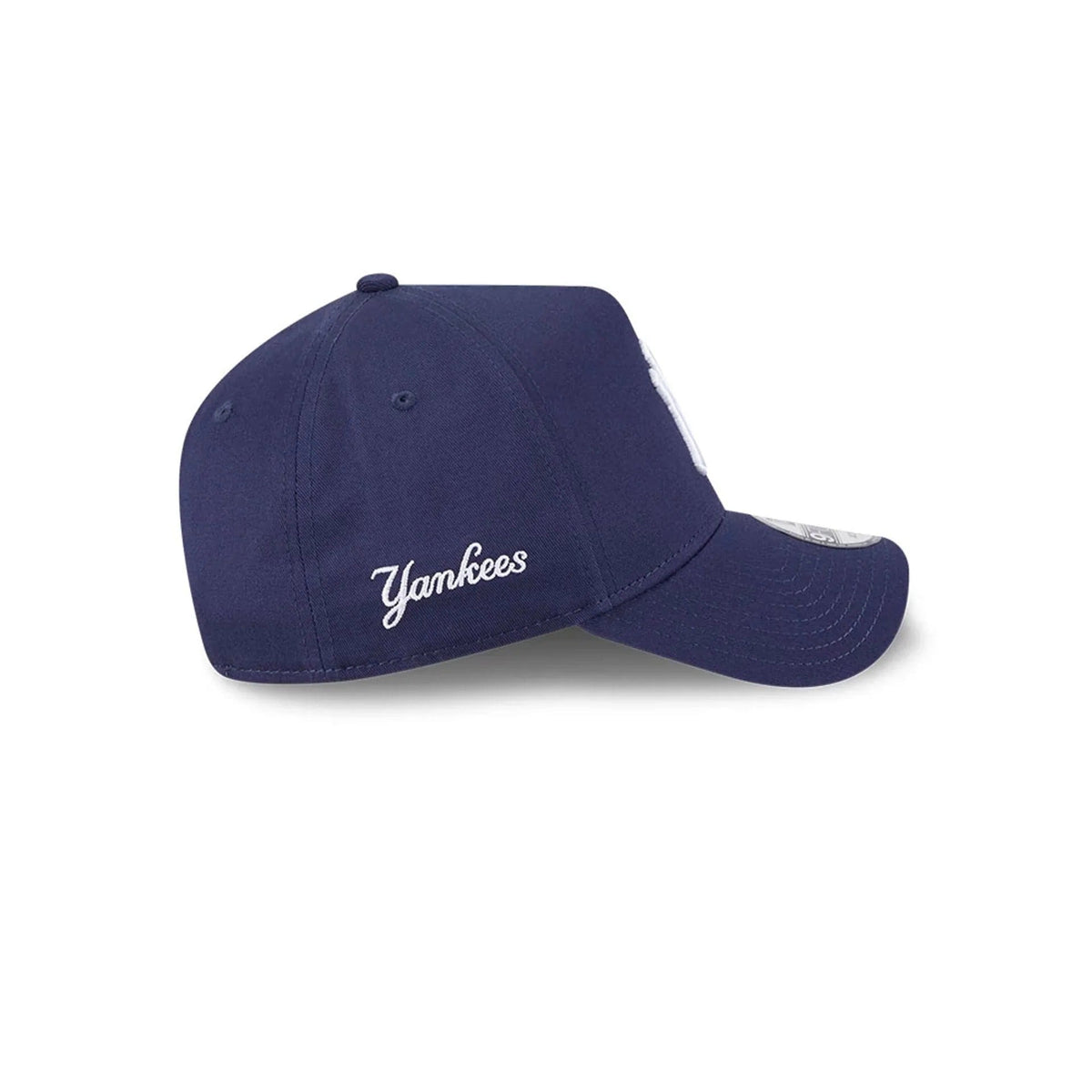 New York Yankees MLB Script A-Frame Snapback New Era Navy Official Sports Fan Gear Popular MLB Style Fan Collection