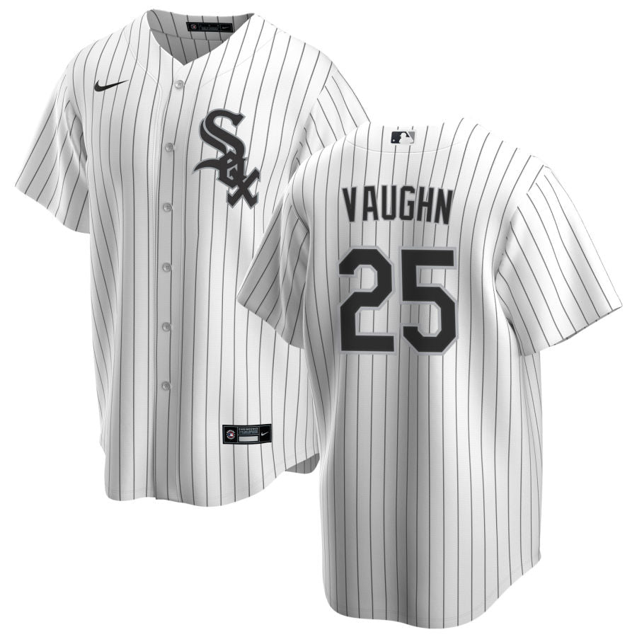 NIKE Men s Andrew Vaughn Chicago White Sox Home White Premium Stitch Replica Jersey Official Team Jersey Sports Fan Apparel Official MLB Team Apparel
