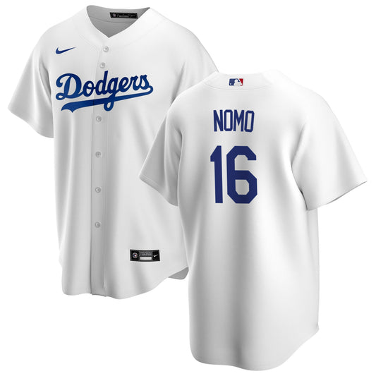 Men s Hideo Nomo Los Angeles Dodgers Nike White Home Replica Team Jersey Official Team Jersey Sports Fan Apparel Official MLB Team Apparel Baseball Fa