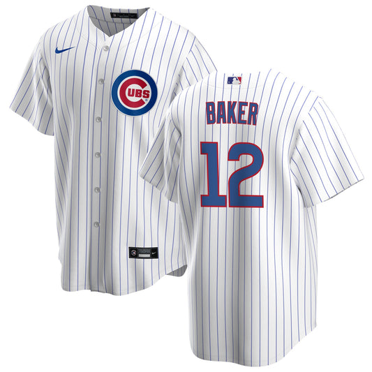 NIKE Men s Dusty Baker Chicago Cubs White Home Premium Stitch Replica Jersey Official Team Jersey Sports Fan Apparel Official MLB Team Apparel Basebal