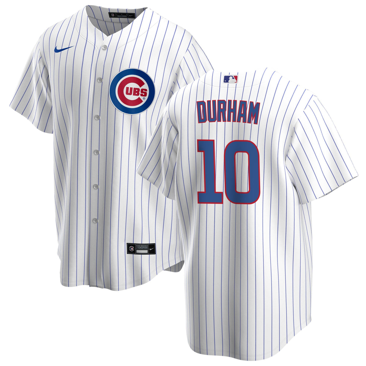 NIKE Men s Leon Durham Chicago Cubs Premium Twill White Home Replica Jersey Official Team Jersey Sports Fan Apparel Official MLB Team Apparel Baseball