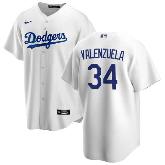 Men s Fernando Valenzuela Los Angeles Dodgers Nike White Home Replica Team Jersey Official Team Jersey Sports Fan Apparel Official MLB Team Apparel Ba