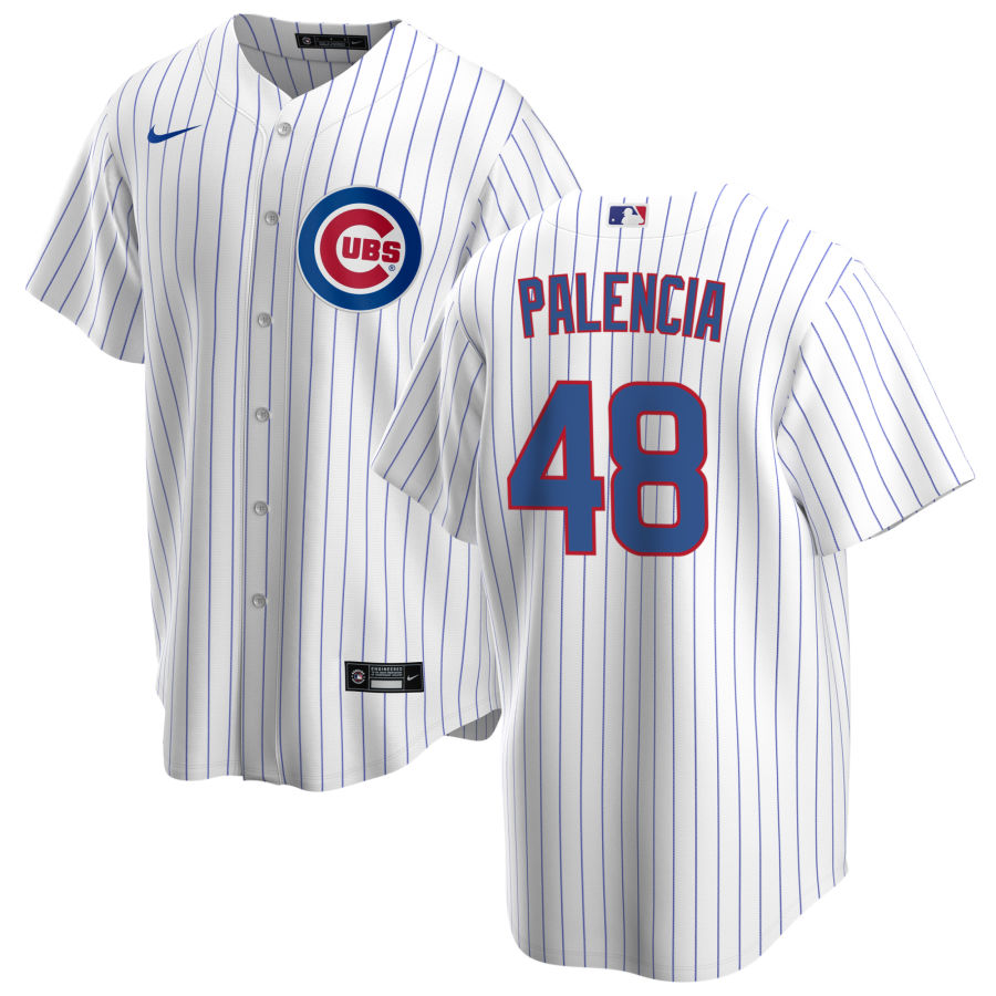 NIKE Men s Daniel Palencia Chicago Cubs Premium Twill White Home Replica Jersey Official Team Jersey Sports Fan Apparel Official MLB Team Apparel Base