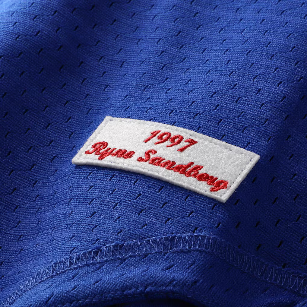 Mitchell And Ness Ryne Sandberg Chicago Cubs 1997 Authentic BP Button Down Jersey Official Team Jersey Sports Fan Apparel Official MLB Team Apparel Ba