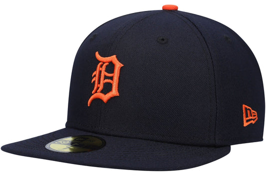 Men s Detroit Tigers New Era Navy Road Authentic Collection On-Field Logo 59FIFTY Fitted Hat Official Team Hat Sports Fan Cap Official MLB Team Hat Ba