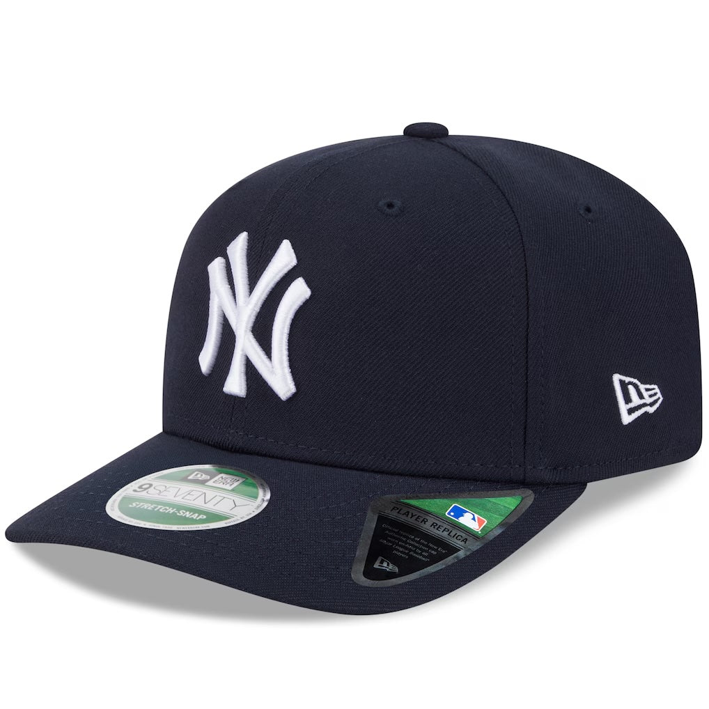 New York Yankes Navy New Era Player Replica 9SEVENTY Stretch Snap Adjustable Hat Official Team Hat Sports Fan Cap Official MLB Team Hat Baseball Fan C