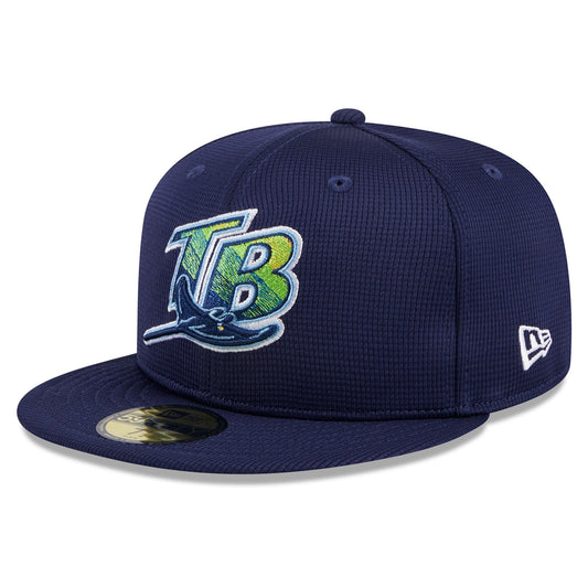 Men s Tampa Bay Rays Navy 2024 Batting Practice 59FIFTY Fitted Hat Official Team Hat Sports Fan Cap Official MLB Team Hat Baseball Fan Cap