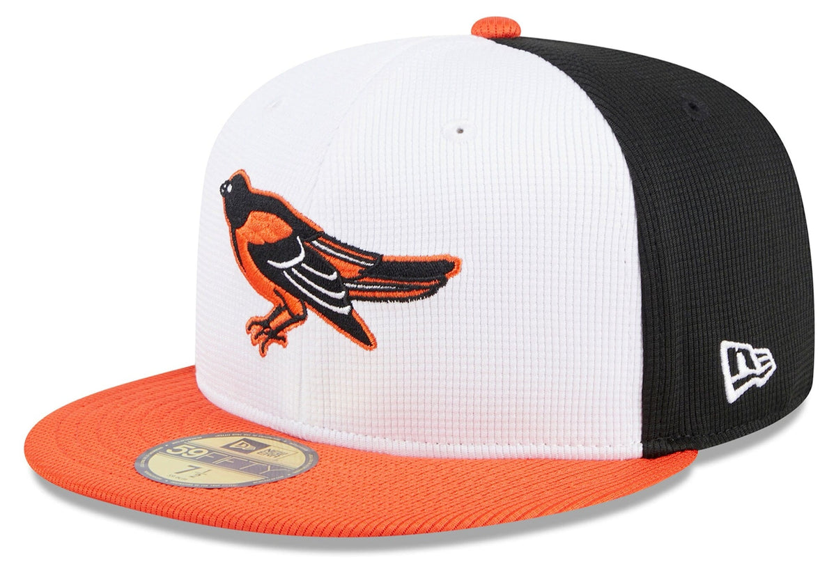 Baltimore Orioles New Era White 2025 Batting Practice 59FIFTY Fitted Hat Official Team Hat Sports Fan Cap Official MLB Team Hat Baseball Fan Cap