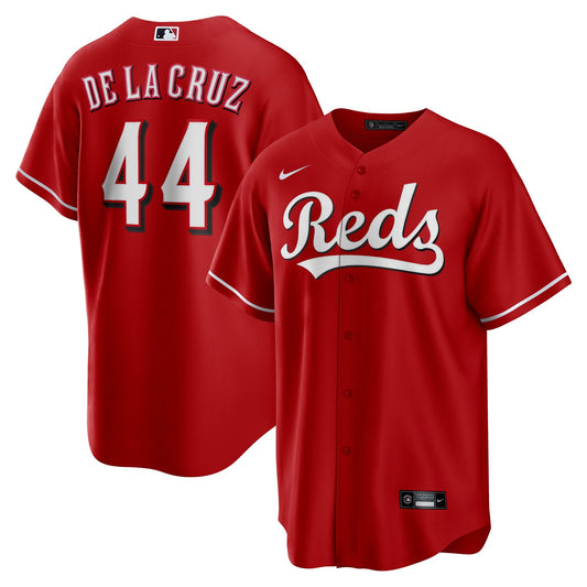Men s Cincinnati Reds Elly De La Cruz Nike Red Alternate Replica Jersey Official Team Jersey Sports Fan Apparel Official MLB Team Apparel Baseball Fan