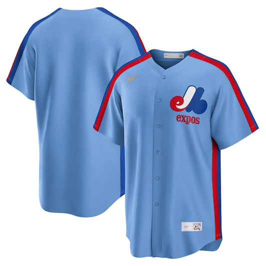 Men s Montreal Expos Nike Light Blue Road Cooperstown Collection Team Jersey Official Team Jersey Sports Fan Apparel Official MLB Team Apparel Basebal