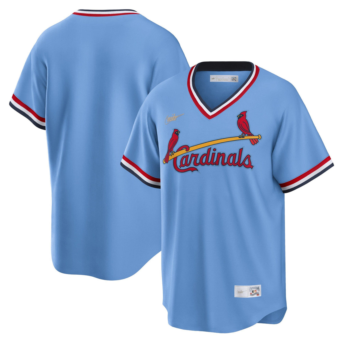 Men s St Louis Cardinals Nike Light Blue Road Cooperstown Collection Team Jersey Official Team Jersey Sports Fan Apparel Official MLB Team Apparel Bas
