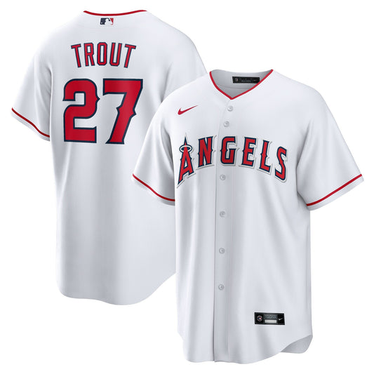 Men s Los Angeles Angels Mike Trout Nike White Home Replica Player Jersey Official Team Jersey Sports Fan Apparel Official MLB Team Apparel Baseball F