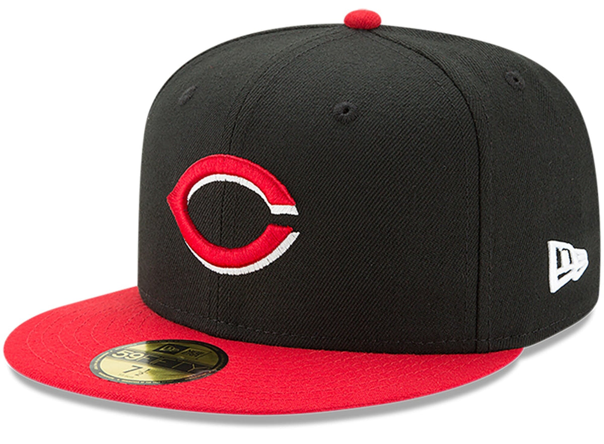 Men s Cincinnati Reds New Era Black Red Alternate Authentic Collection On-Field 59FIFTY Fitted Hat Official Team Hat Sports Fan Cap Official MLB Team