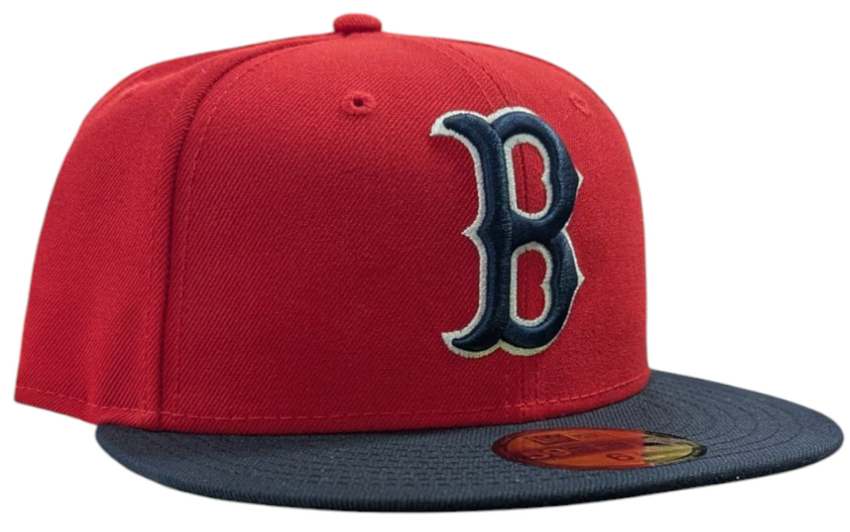 Boston Red Sox Cooperstown Collection 1975 New Era Classics 2 Tone Scarlet Red 59FIFTY Fitted Hat Official Team Hat Sports Fan Cap Official MLB Team H