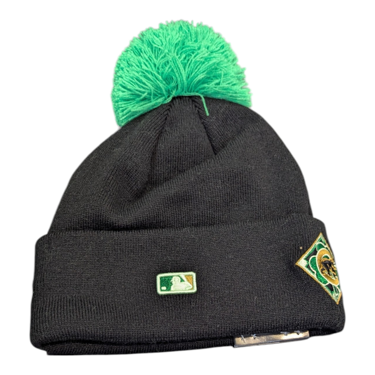 Chicago Cubs New Era Black St Patrick s Day Cuffed Knit Hat with Pom Official Team Hat Sports Fan Cap Official MLB Team Hat Baseball Fan Cap
