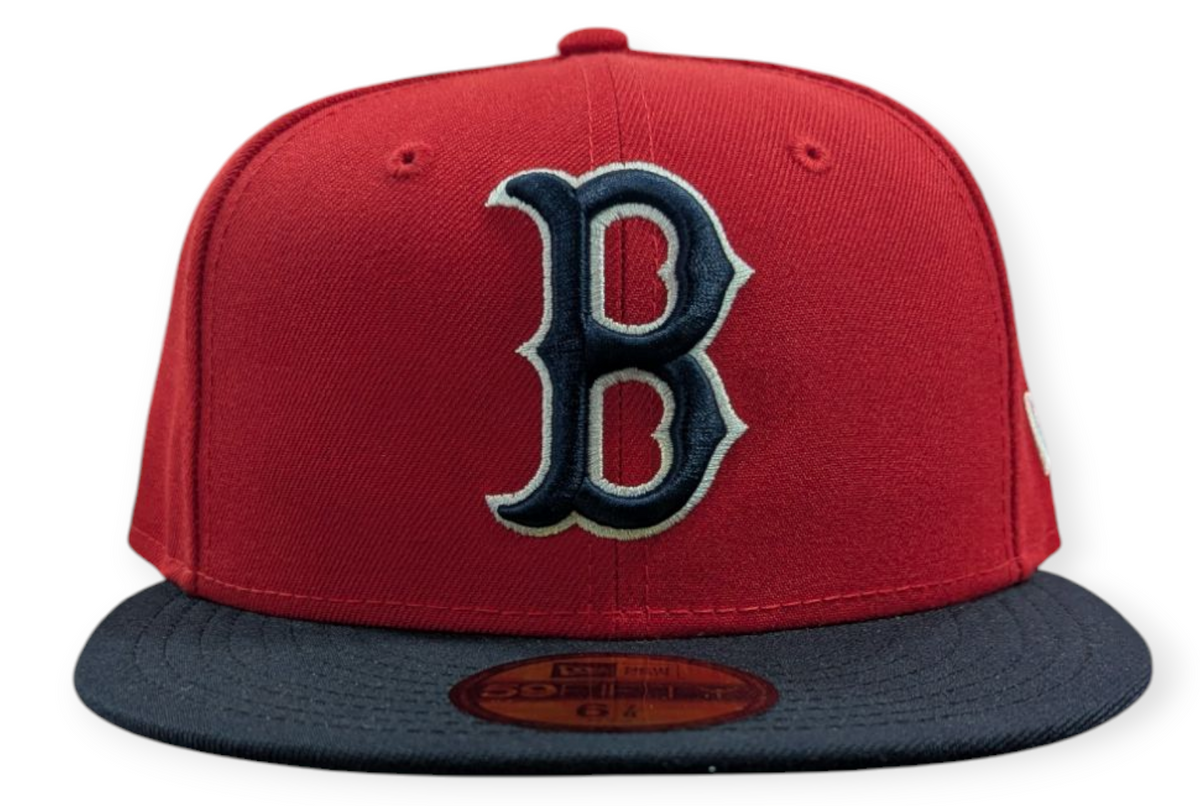 Boston Red Sox Cooperstown Collection 1975 New Era Classics 2 Tone Scarlet Red 59FIFTY Fitted Hat Official Team Hat Sports Fan Cap Official MLB Team H
