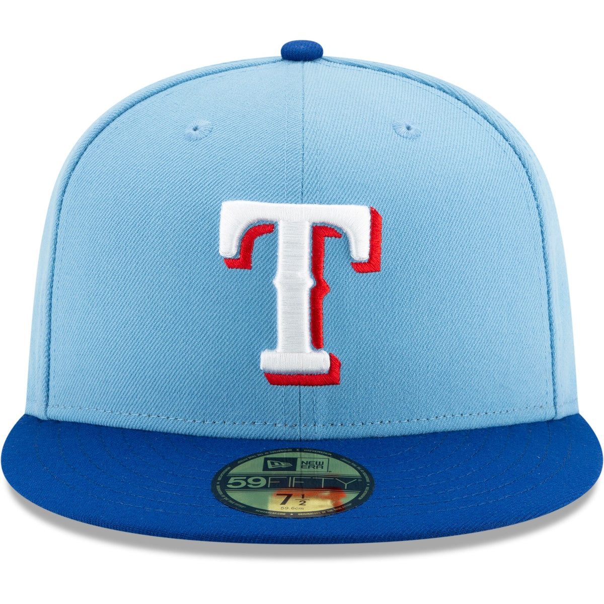 New Era Texas Rangers Light Blue Royal On-Field Authentic Collection 59FIFTY Fitted Hat Official Team Hat Sports Fan Cap Official MLB Team Hat Basebal