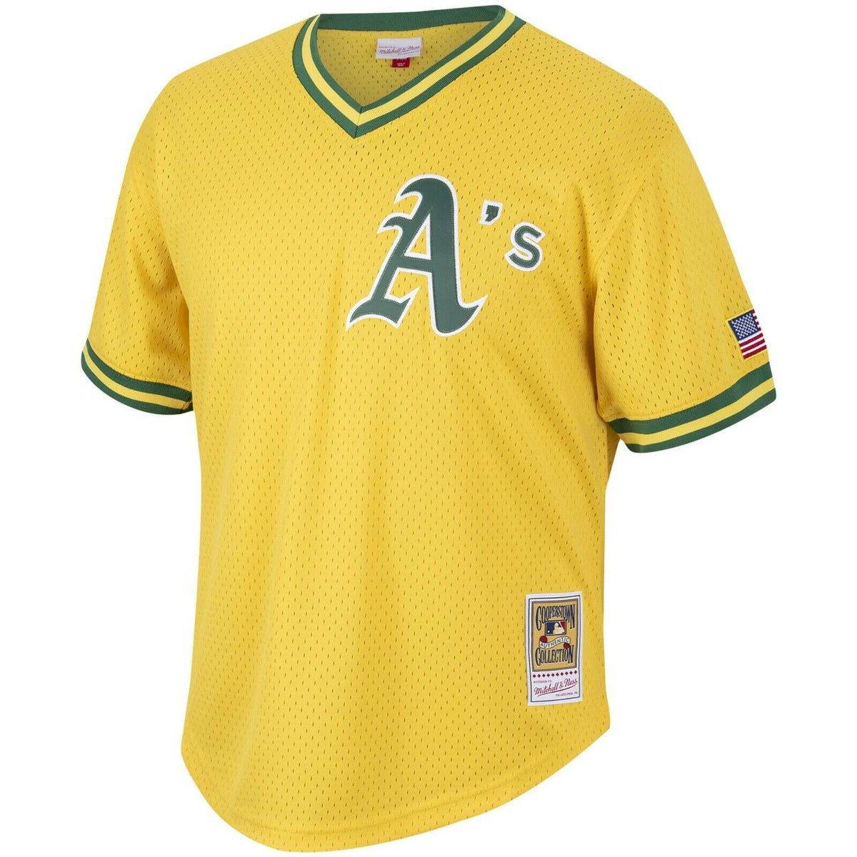 Mitchell And Ness Oakland Athletics Mark McGwire 1990 Cooperstown Collection Authentic Practice Jersey - Yellow Official Team Jersey Sports Fan Appare