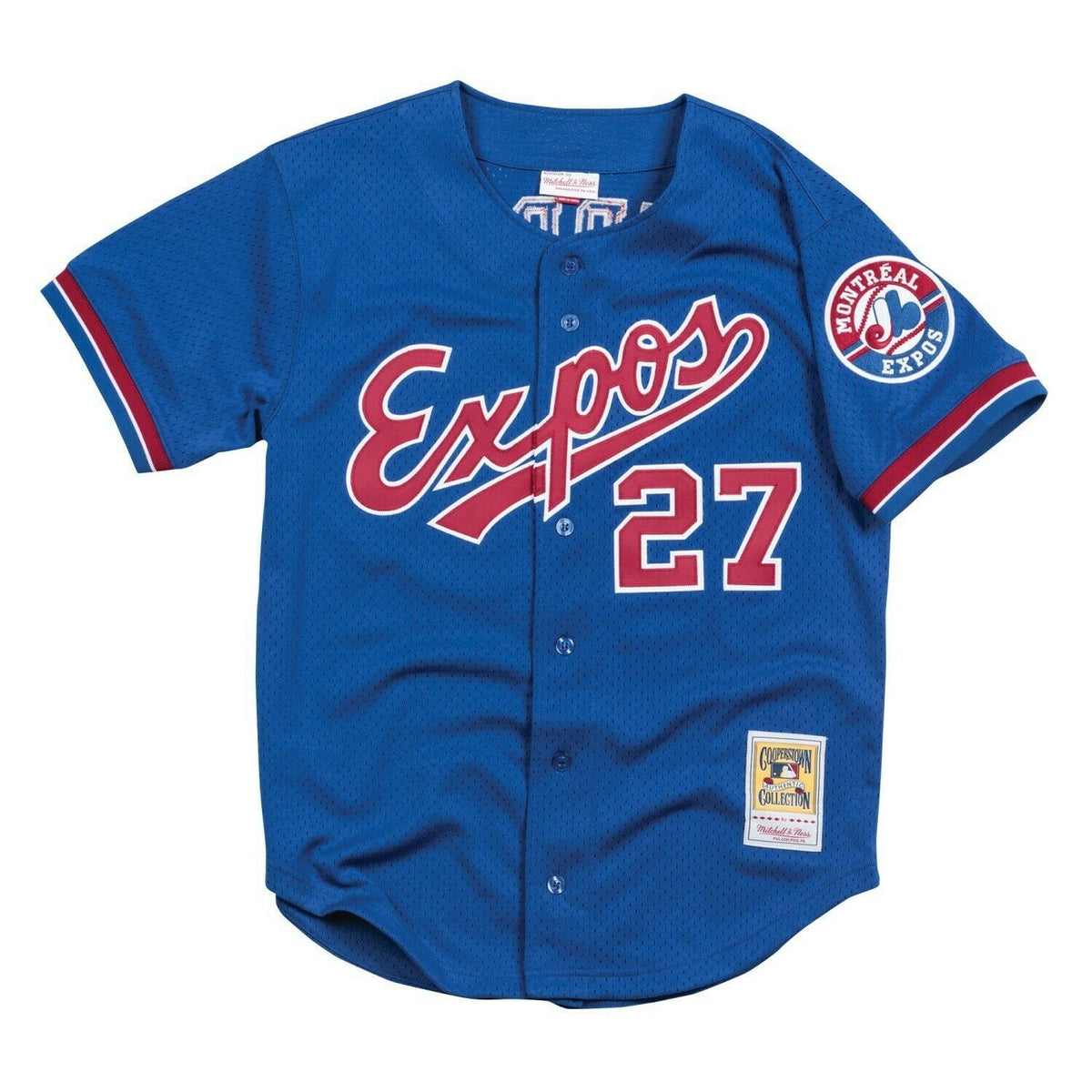 Men s Montreal Expos Vladimir Guerrero Mitchell And Ness Royal 2002 Authentic Cooperstown Collection Mesh Batting Practice Jersey Official Team Jersey