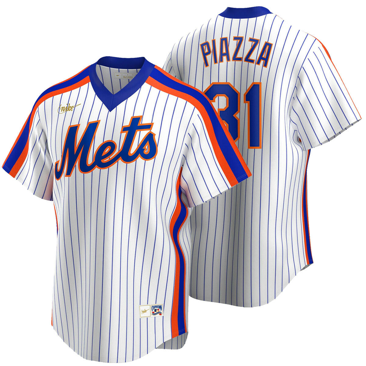 Men s Nike Mike Piazza New York Mets Cooperstown Collection Royal Pinstripe Replica Jersey Official Team Jersey Sports Fan Apparel Official MLB Team A