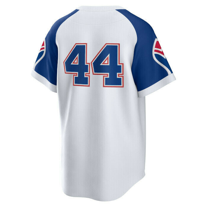 Nike Men s Atlanta Braves Hank Aaron Cooperstown Collection Home Replica Cool Base Jersey Official Team Jersey Sports Fan Apparel Official MLB Team Ap