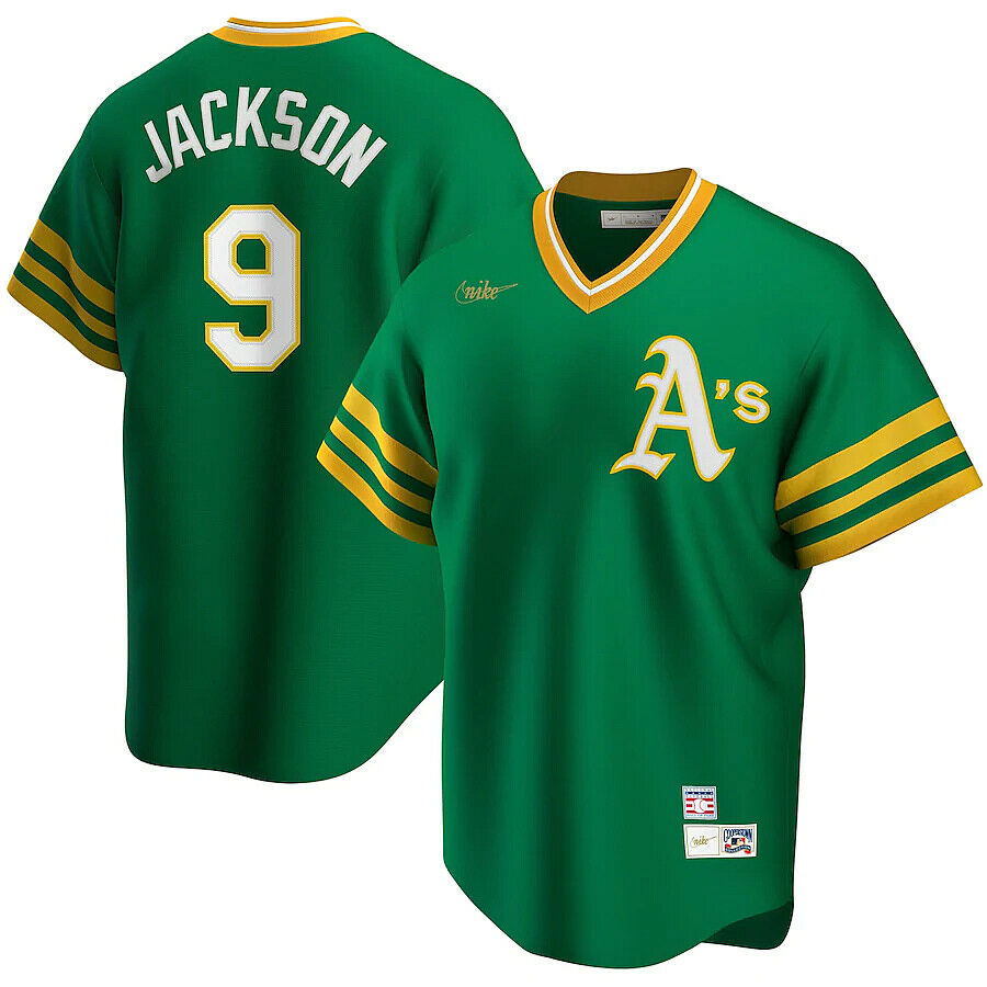 Reggie Jackson Oakland Athletics Nike Cooperstown Collection Player Jersey - Green Official Team Jersey Sports Fan Apparel Official MLB Team Apparel B