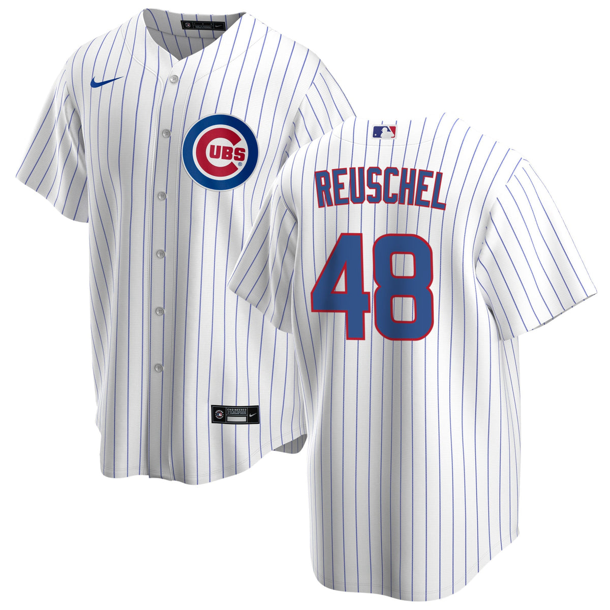 NIKE Men s Rick Reushel Chicago Cubs White Home Premium Stitch Replica Jersey Official Team Jersey Sports Fan Apparel Official MLB Team Apparel Baseba