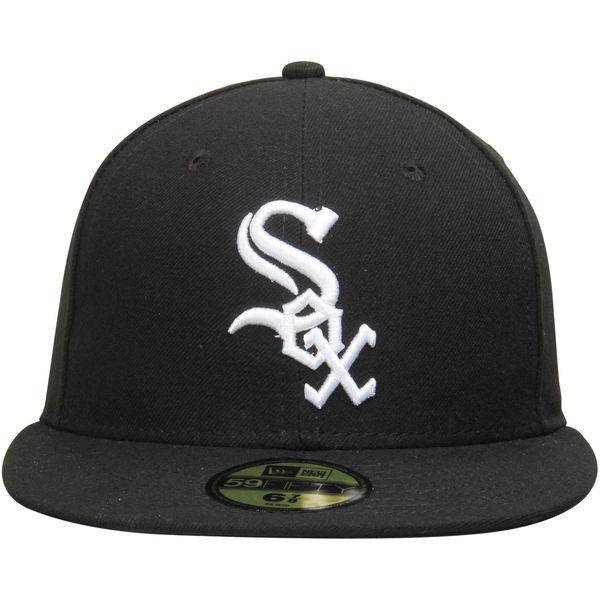 Men s Chicago White Sox New Era Black Game Authentic Collection On-Field 59FIFTY Fitted Hat Official Team Hat Sports Fan Cap Official MLB Team Hat Bas