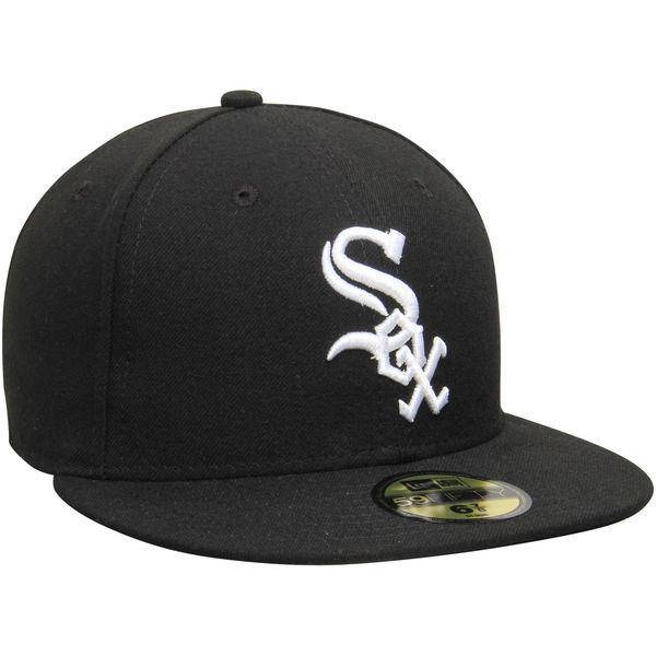 Men s Chicago White Sox New Era Black Game Authentic Collection On-Field 59FIFTY Fitted Hat Official Team Hat Sports Fan Cap Official MLB Team Hat Bas