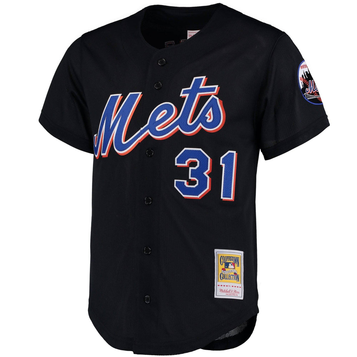 Men s New York Mets Mike Piazza Mitchell And Ness Black Cooperstown Collection Mesh Batting Practice Jersey Official Team Jersey Sports Fan Apparel Of