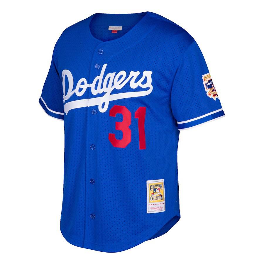 Men s Los Angeles Dodgers Mike Piazza Mitchell And Ness Royal Cooperstown Collection Mesh Batting Practice Jersey Official Team Jersey Sports Fan Appa