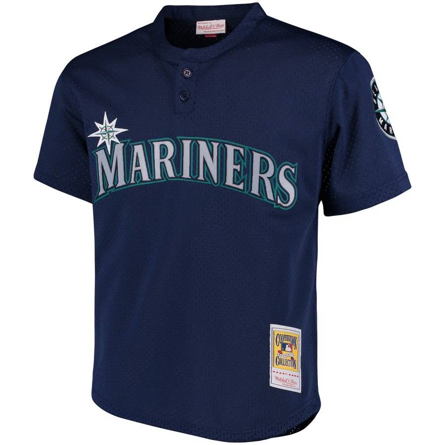 Men s Seattle Mariners Ken Griffey Jr 1995 Mitchell And Ness Navy Cooperstown Collection Mesh Batting Practice Jersey Official Team Jersey Sports Fan