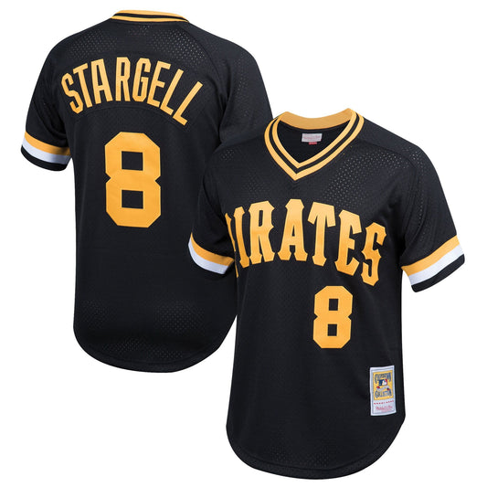 Youth Pittsburgh Pirates Willie Stargell And Ness Black Cooperstown Collection Mesh Batting Practice Jersey Official Team Jersey Sports Fan Apparel Of