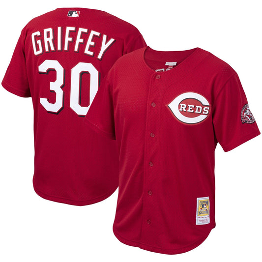 Youth Cincinnati Reds Ken Griffey Jr Mitchell And Ness Red Cooperstown Collection Batting Practice Jersey Official Team Jersey Sports Fan Apparel Offi