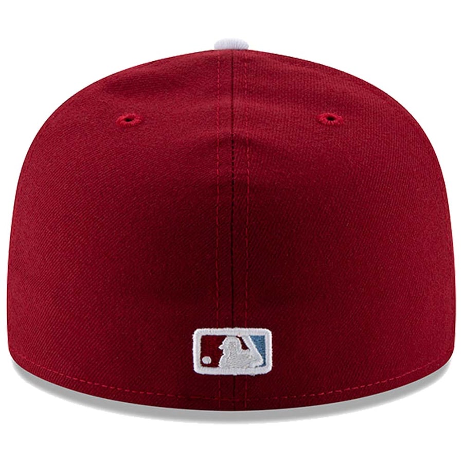 Men s Philadelphia Phillies New Era Maroon Alternate 2 Authentic Collection On-Field 59FIFTY Fitted Hat Official Team Hat Sports Fan Cap Official MLB