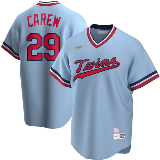Men s Nike Rod Carew Blue Cooperstown Collection Player Jersey Official Team Jersey Sports Fan Apparel Official MLB Team Apparel Baseball Fan Gear