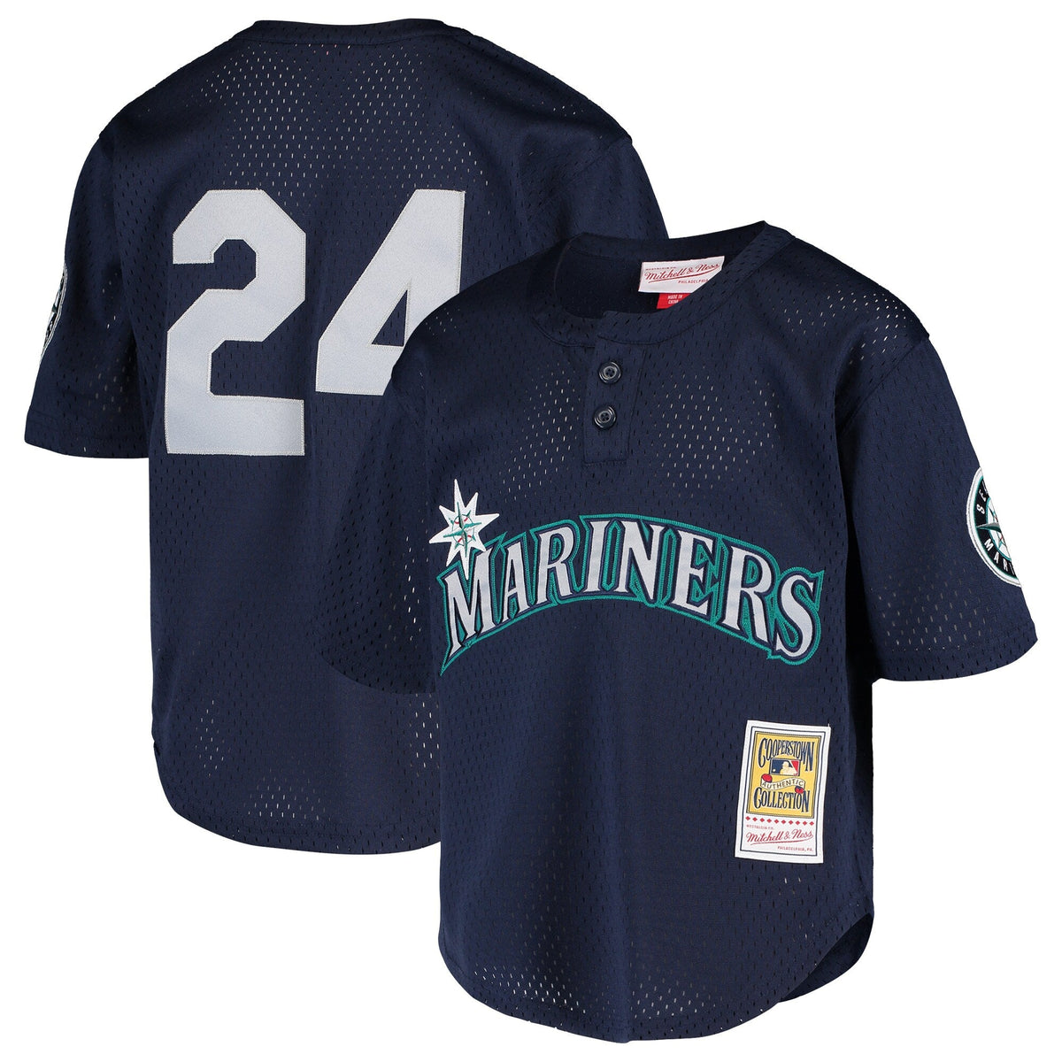 Youth Seattle Mariners Ken Griffey Jr Mitchell And Ness Navy Cooperstown Collection Mesh Batting Practice Jersey Official Team Jersey Sports Fan Appar