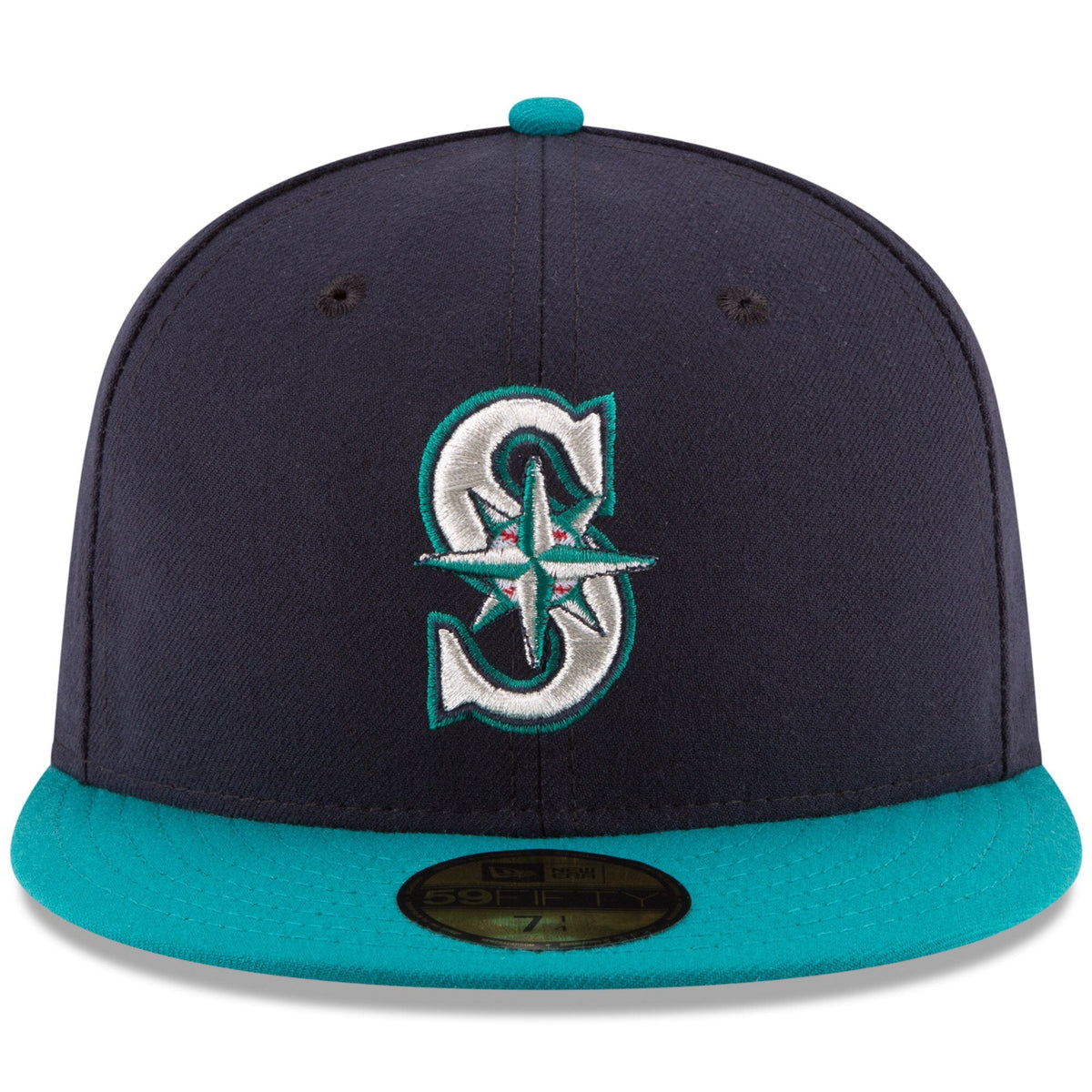 Men s Seattle Mariners New Era Navy Aqua Alternate Authentic Collection On Field 59FIFTY Fitted Hat Official Team Hat Sports Fan Cap Official MLB Team