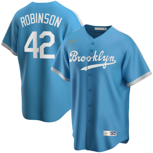 Men s Jackie Robinson Brooklyn Dodgers Nike Light Blue Alternate Cooperstown Collection Team Jersey Official Team Jersey Sports Fan Apparel Official M