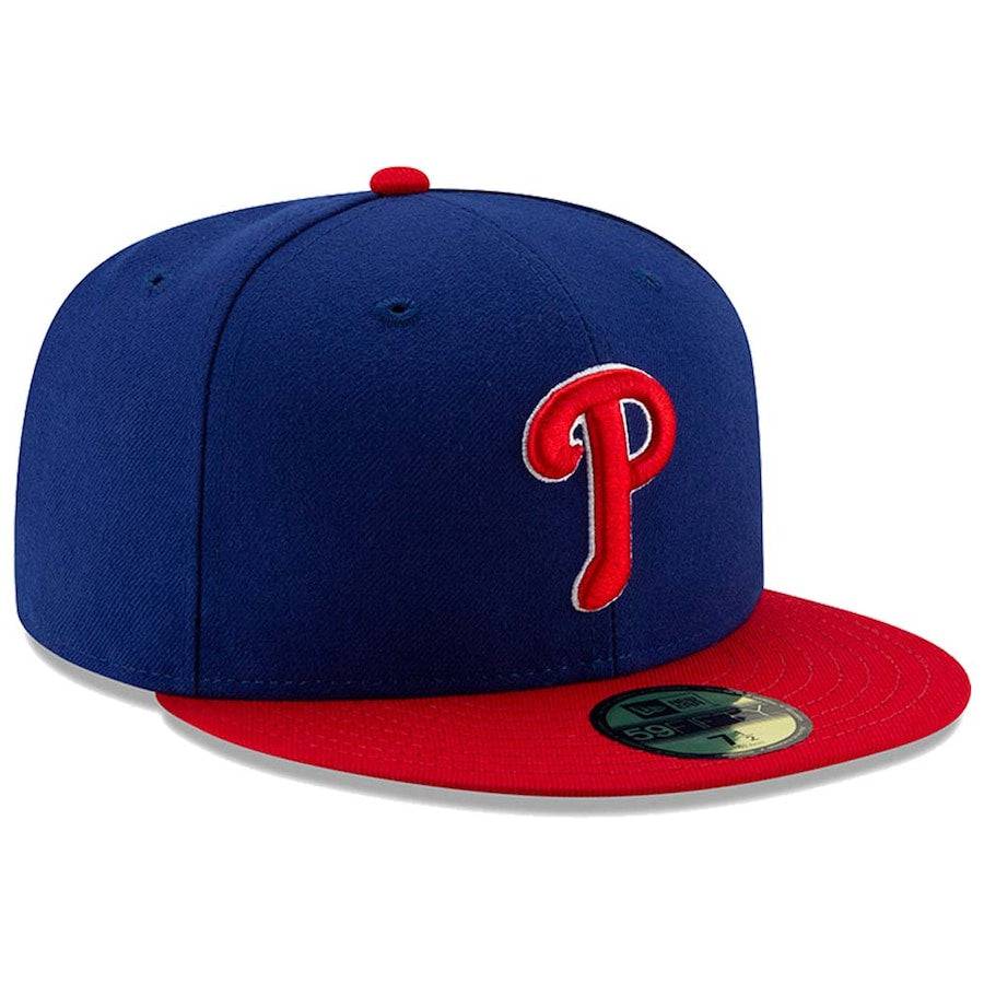 Mens New Era MLB Philadelphia Phillies Authentic On Field Alternate 59FIFTY Hat Official Team Hat Sports Fan Cap Official MLB Team Hat Baseball Fan Ca