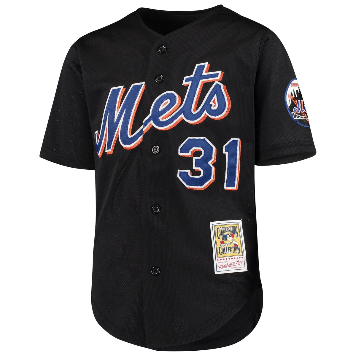 Youth New York Mets Mike Piazza Mitchell And Ness Black Cooperstown Collection Batting Practice Jersey Official Team Jersey Sports Fan Apparel Officia