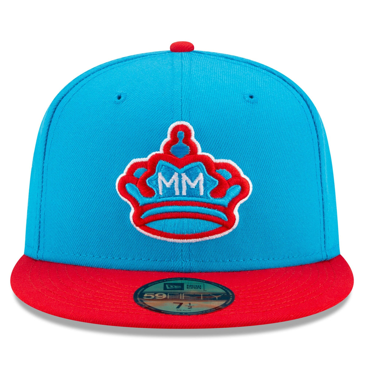 Men s Miami Marlins New Era Blue Red 2021 City Connect 59FIFTY Fitted Hat Official Team Hat Sports Fan Cap Official MLB Team Hat Baseball Fan Cap